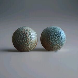 Two, Rare Patterns. Antique Brass Door Knobs